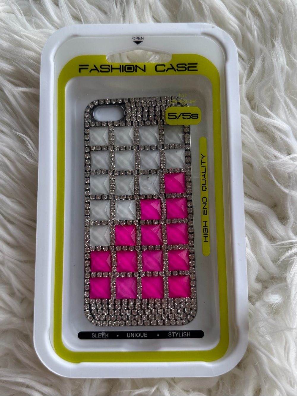 Bling iPhone 5/5s Case - Pink & White